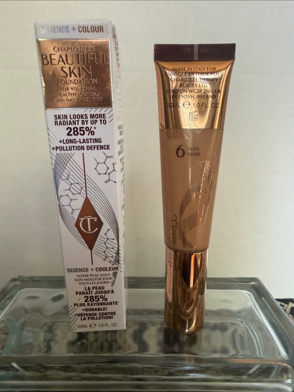 Charlotte Tilbury Beautiful Skin Foundation - Rose Gold Tube, Warm Beige Shade